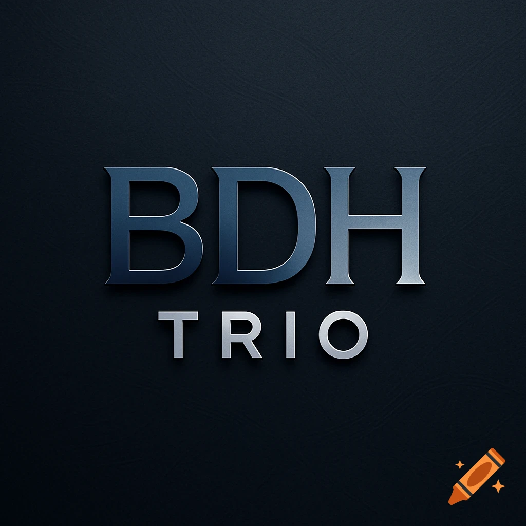 3D metallic BDH TRIO logo on a dark textured background.