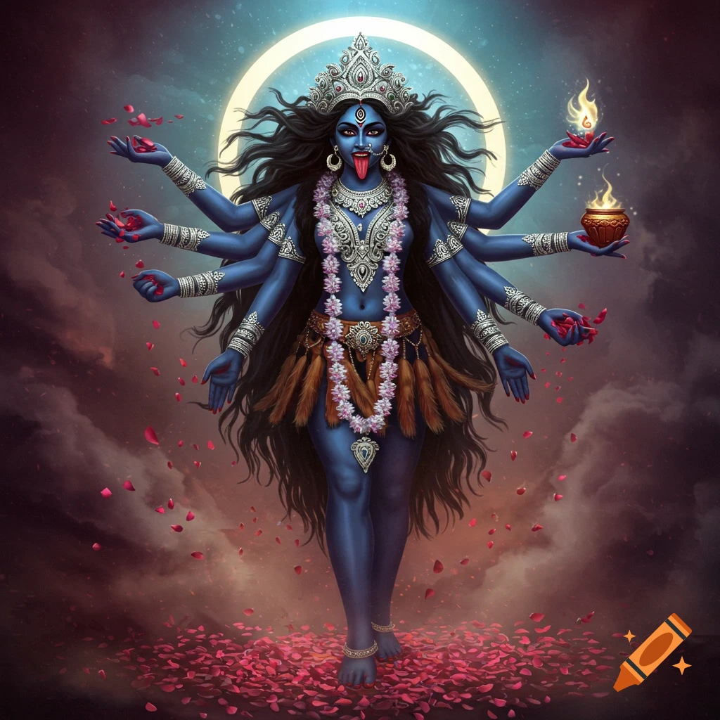 Kali Dancing Gracefully Symbolizing Creation created on Craiyon, image size:1024x1024