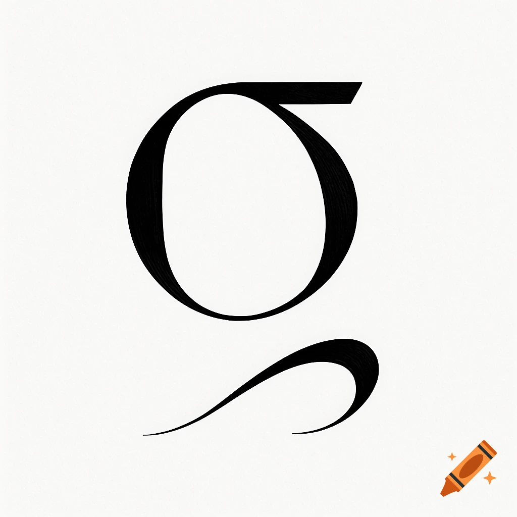 A black calligraphic lowercase Greek letter sigma on a white background.