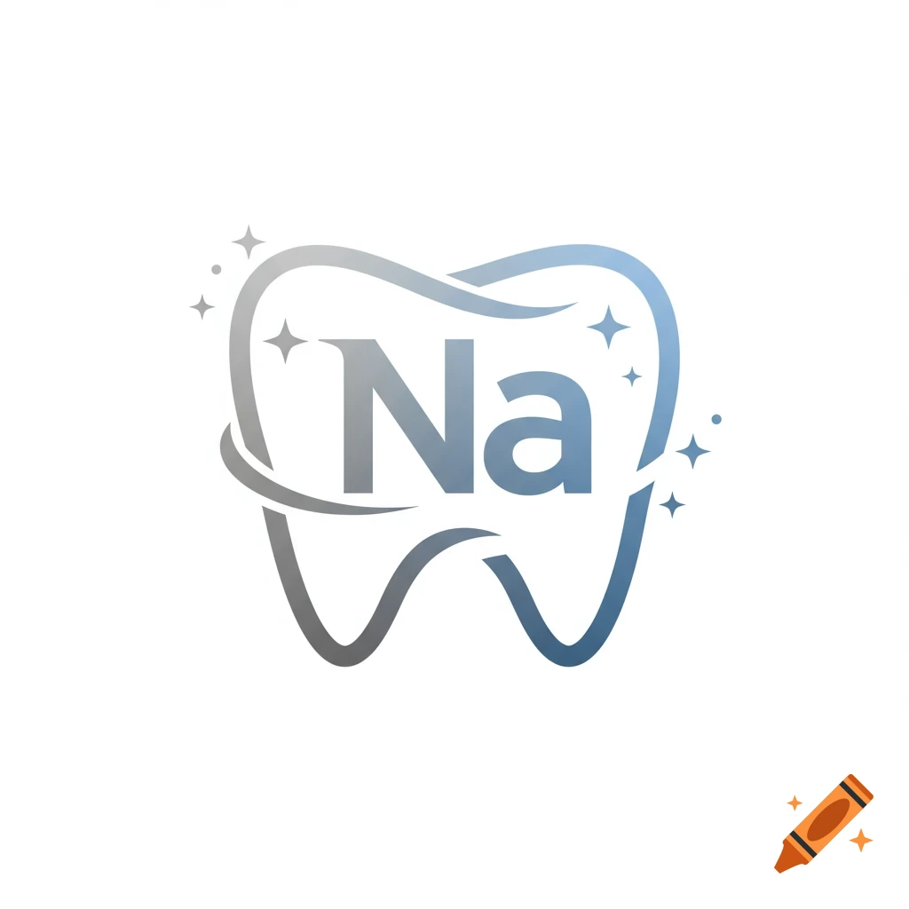 A clean, stylized logo of a tooth with the letters Na inside, surrounded by sparkles, on a white background.