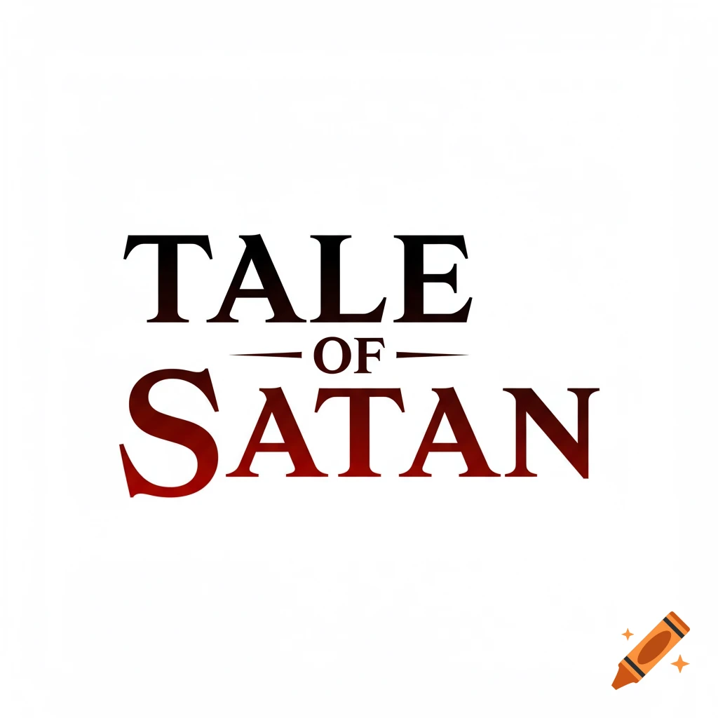 A minimal logotype with "TALE" in black and "OF SATAN" in red with a black gradient.