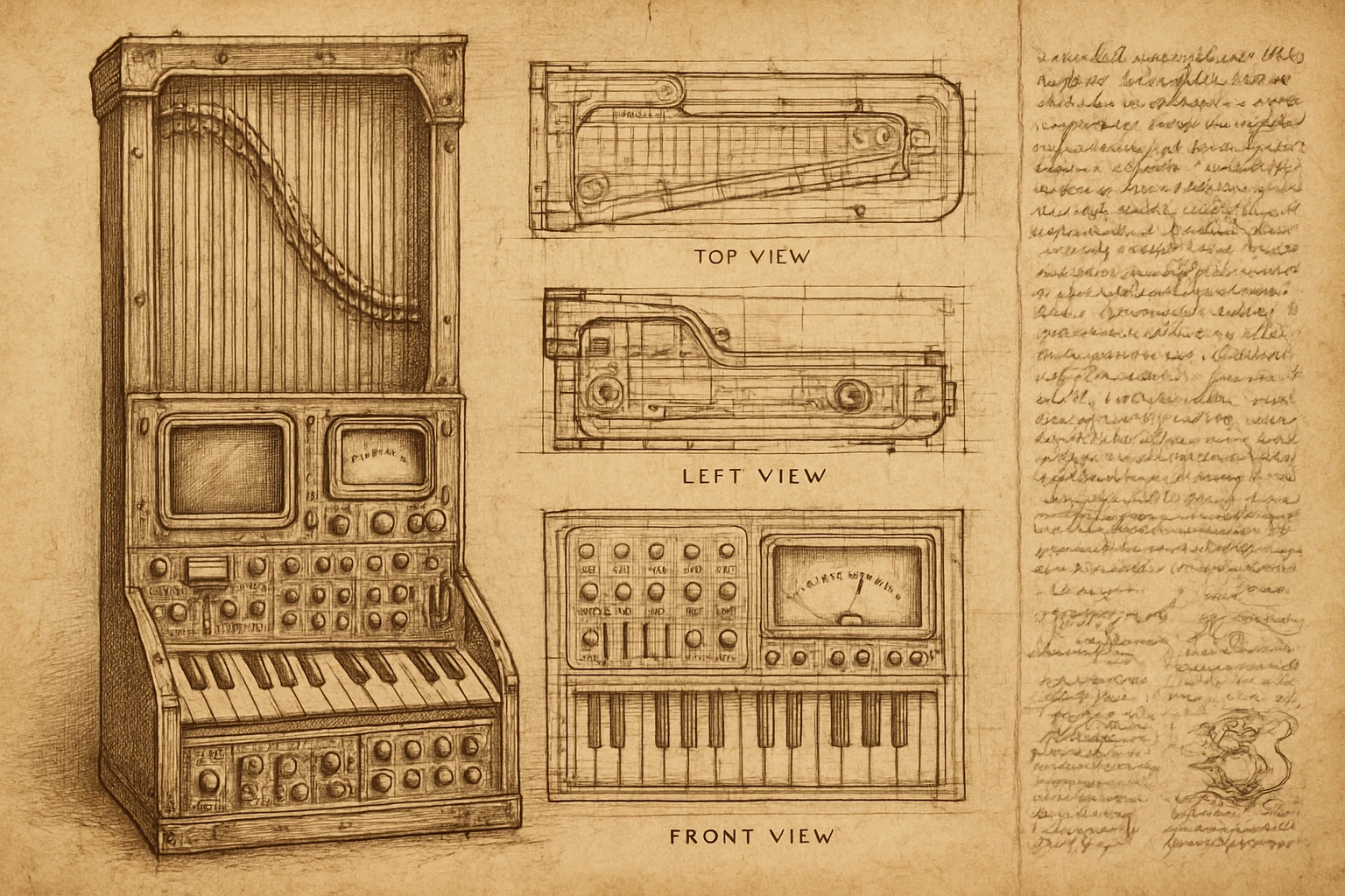 Technical drawing erstellt auf Craiyon
