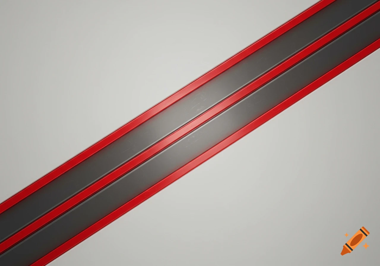 A diagonal band featuring two dark gray rectangles outlined with red borders, set against a plain light gray background.