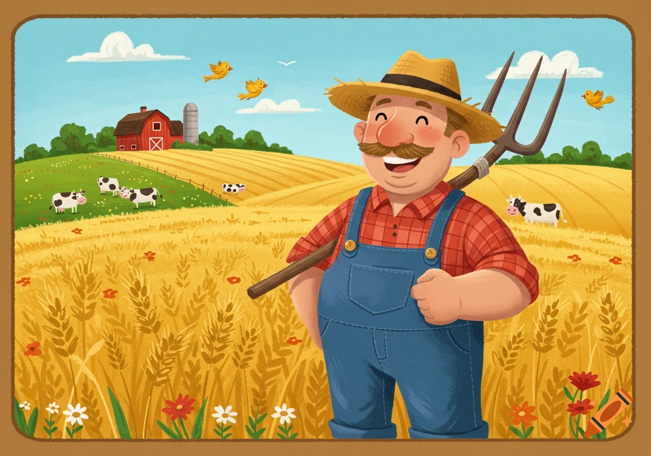 Illustration of Funny Farm Tools created on Craiyon, image size:1280x896