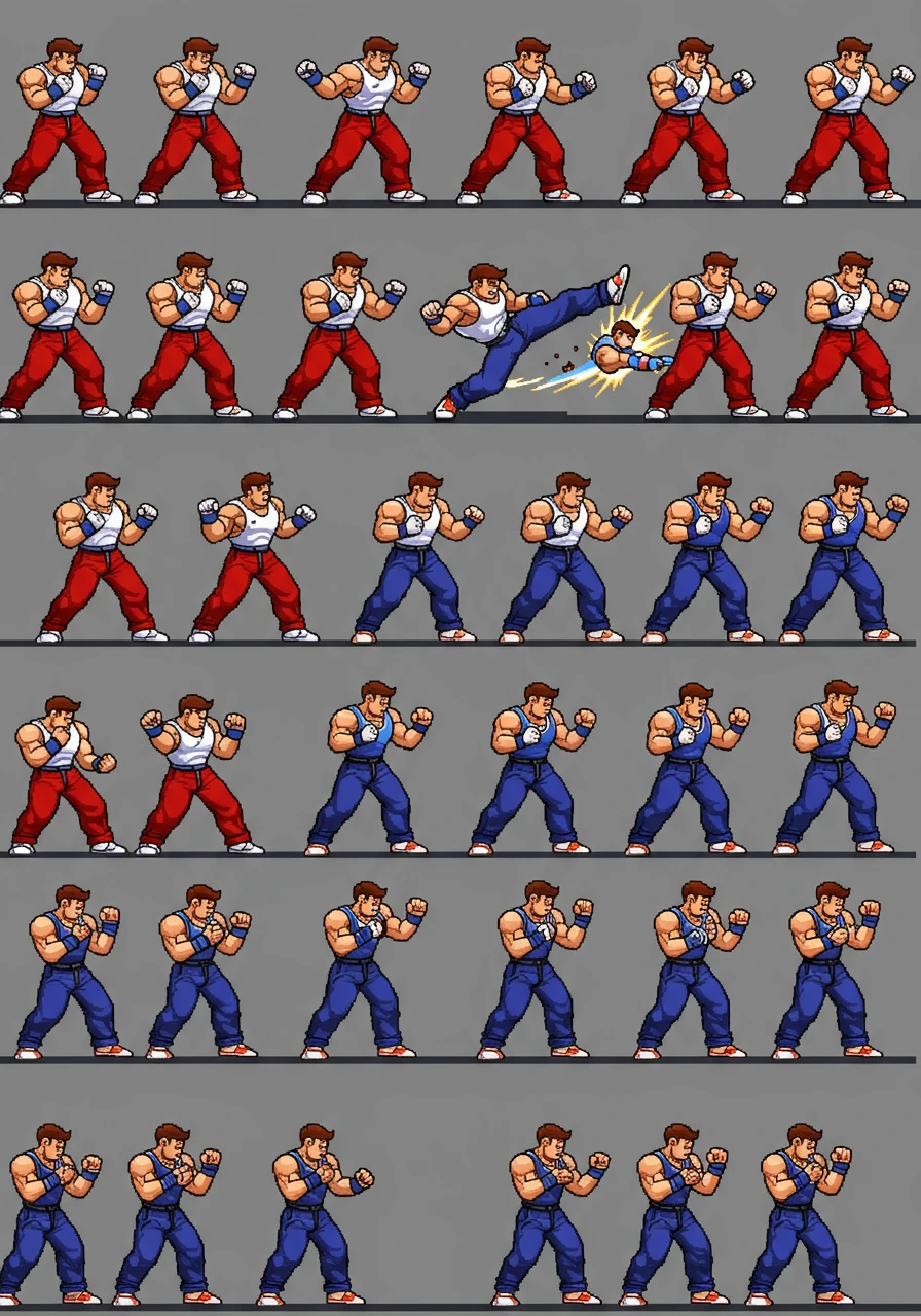Sprite sheet creado en Craiyon