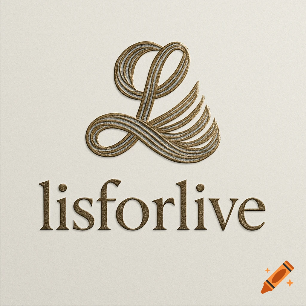Gold embossed 'L' logo above 'lisforlive' text on a light background.