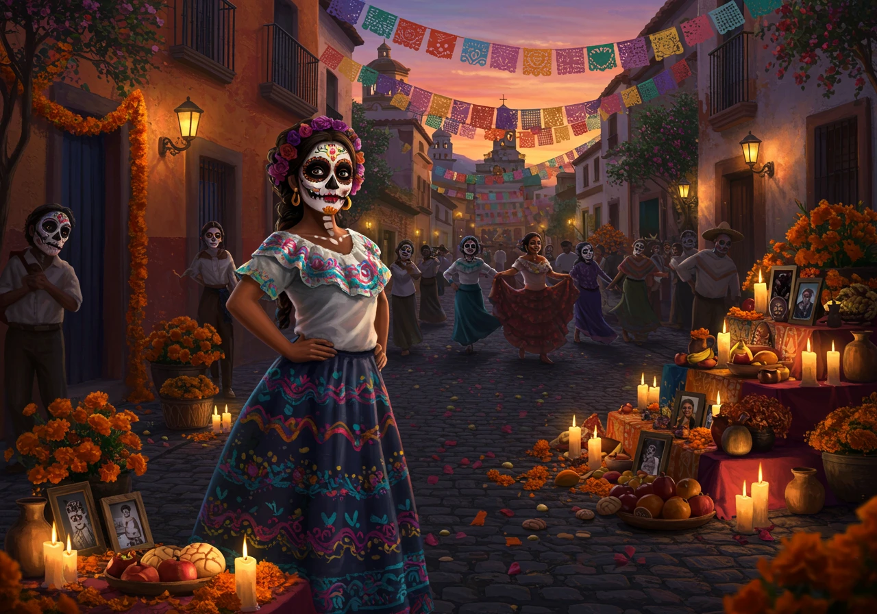 Day of the dead criado no Craiyon