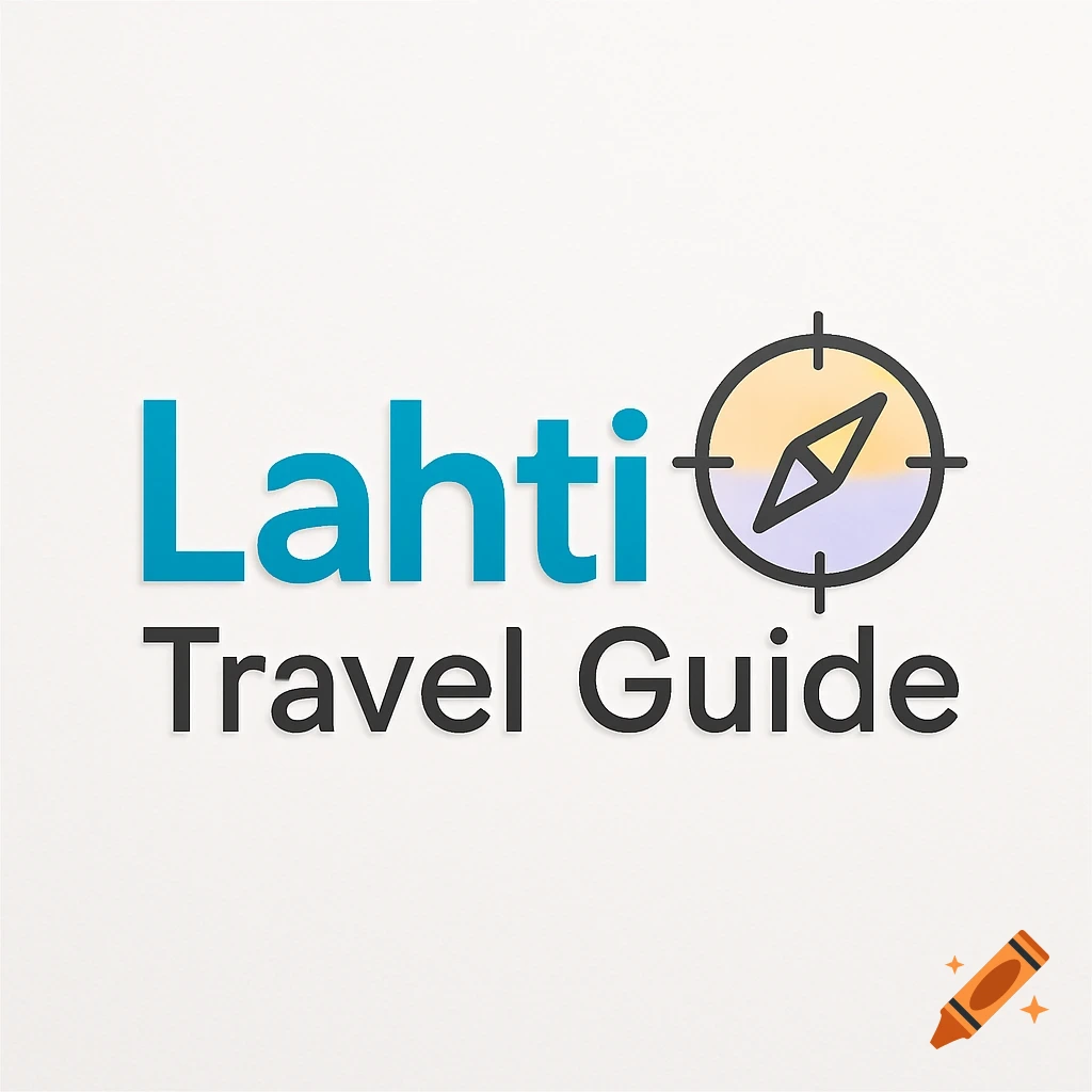 A logo with "Lahti Travel Guide" text in blue and black, next to a compass icon.