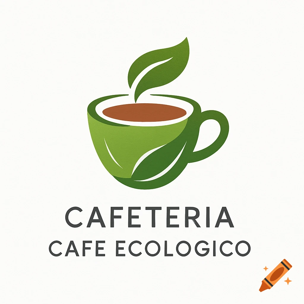 A logo of a green coffee cup with leaves, and the text 'CAFETERIA CAFE ECOLOGICO' below it.