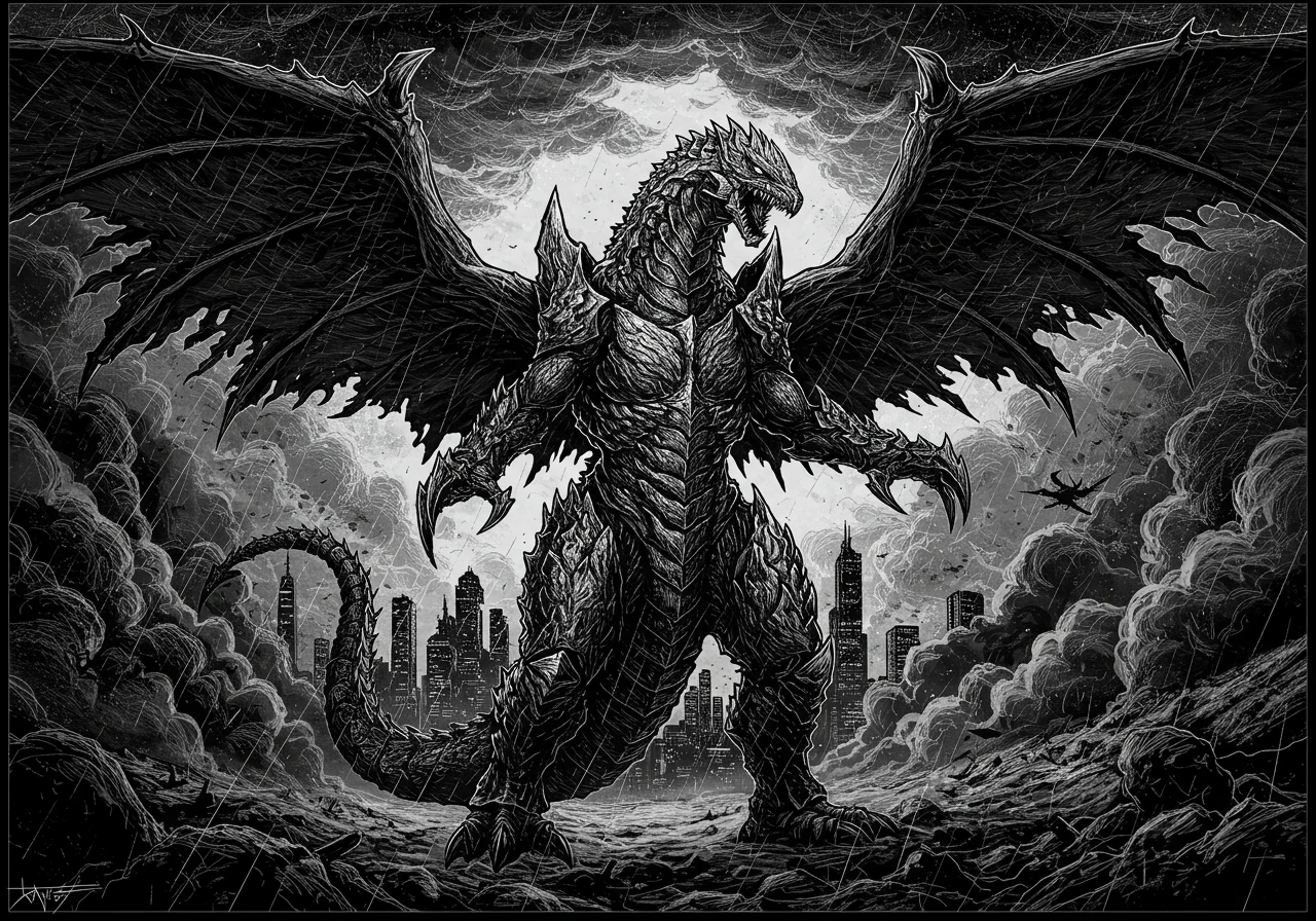 Kaiju creado en Craiyon