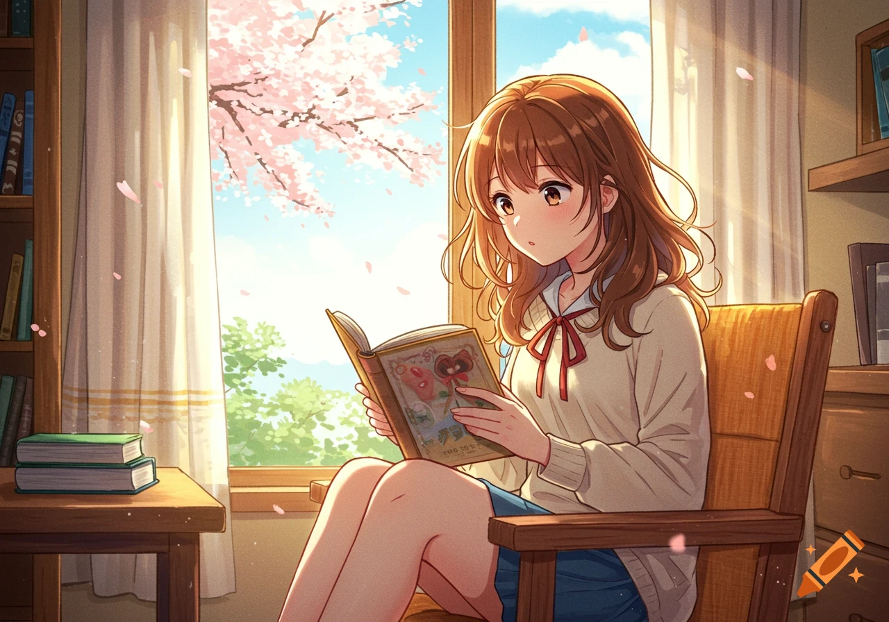 Manga Book Reading created on Craiyon, image size:1280x896