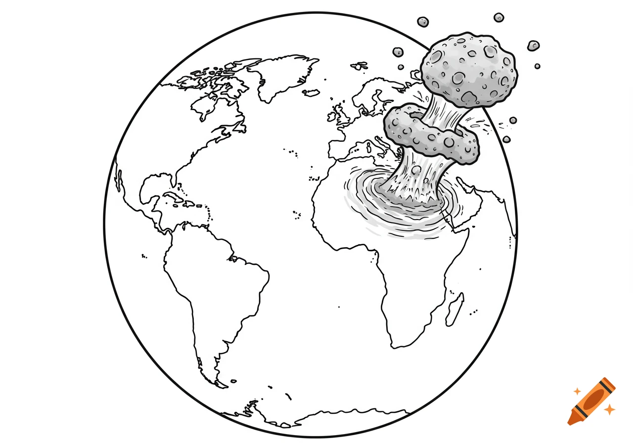 Stylized Vector Illustration of Planet Earth created on Craiyon, image size:1280x896