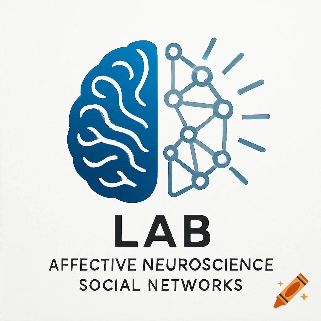 Logo featuring a blue brain half and a neural network pattern on a white background, with text 'LAB AFFECTIVE NEUROSCIENCE SOCIAL NETWORKS' below.