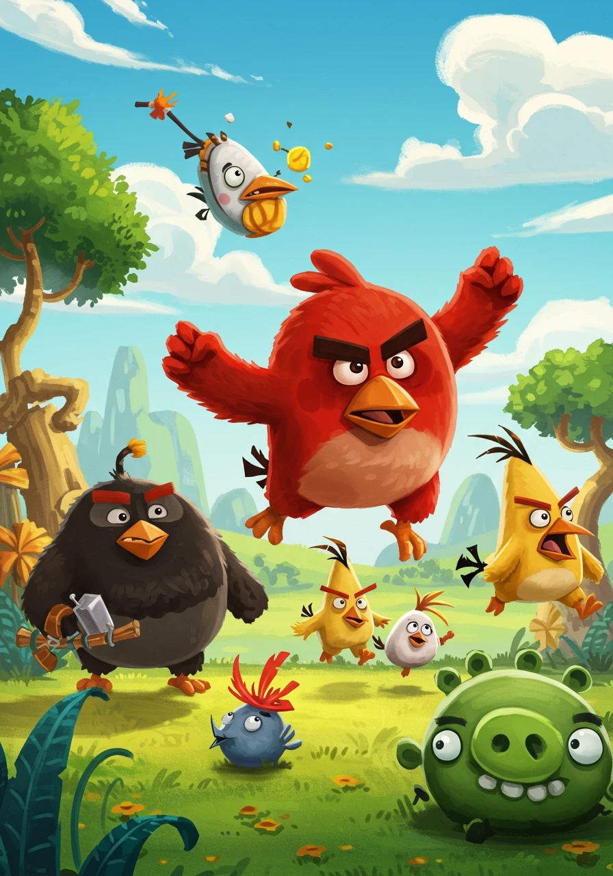 Angry birds creado en Craiyon