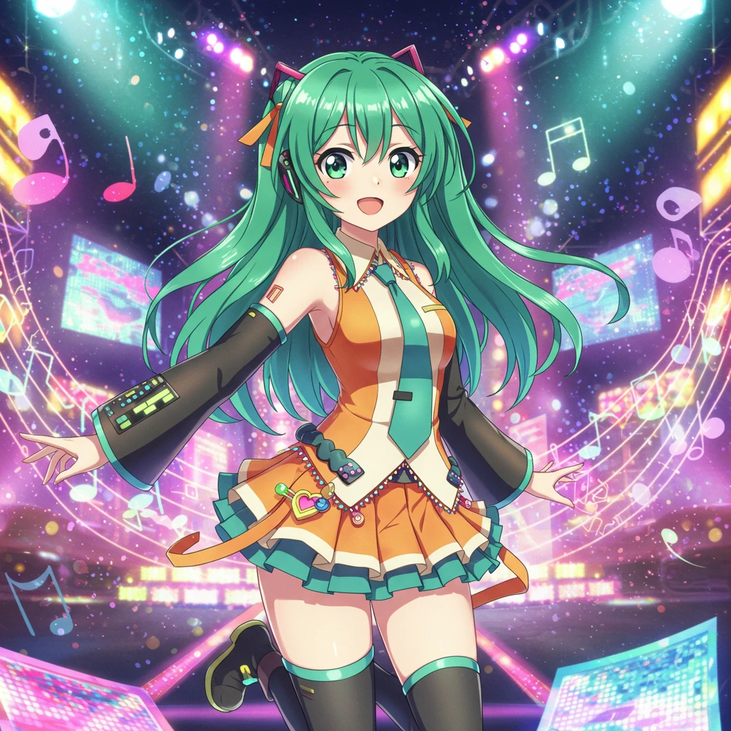 Virtual idol creado en Craiyon