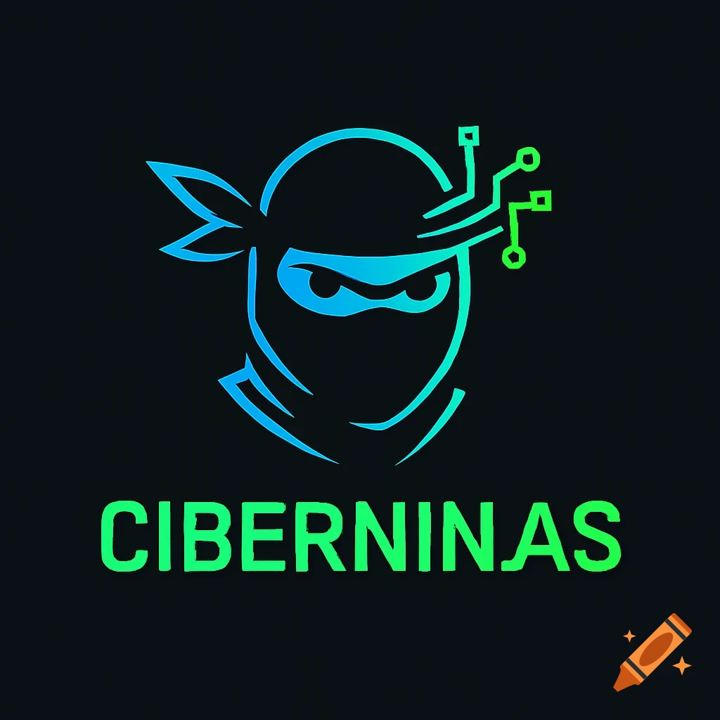 A stylized blue and green gradient ninja head logo with circuit elements on a dark background, with "CIBERNINJAS" text below.