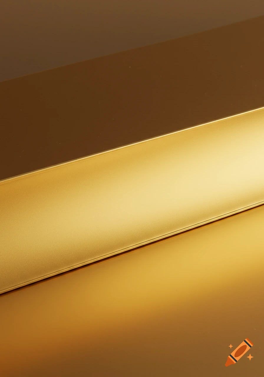 Close-up of smooth, shiny gold foil with varying reflections.