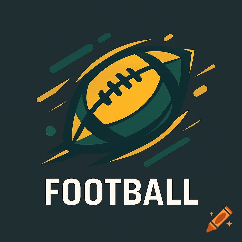A stylized football logo with a yellow and green football in motion, and the word 'FOOTBALL' in white below.