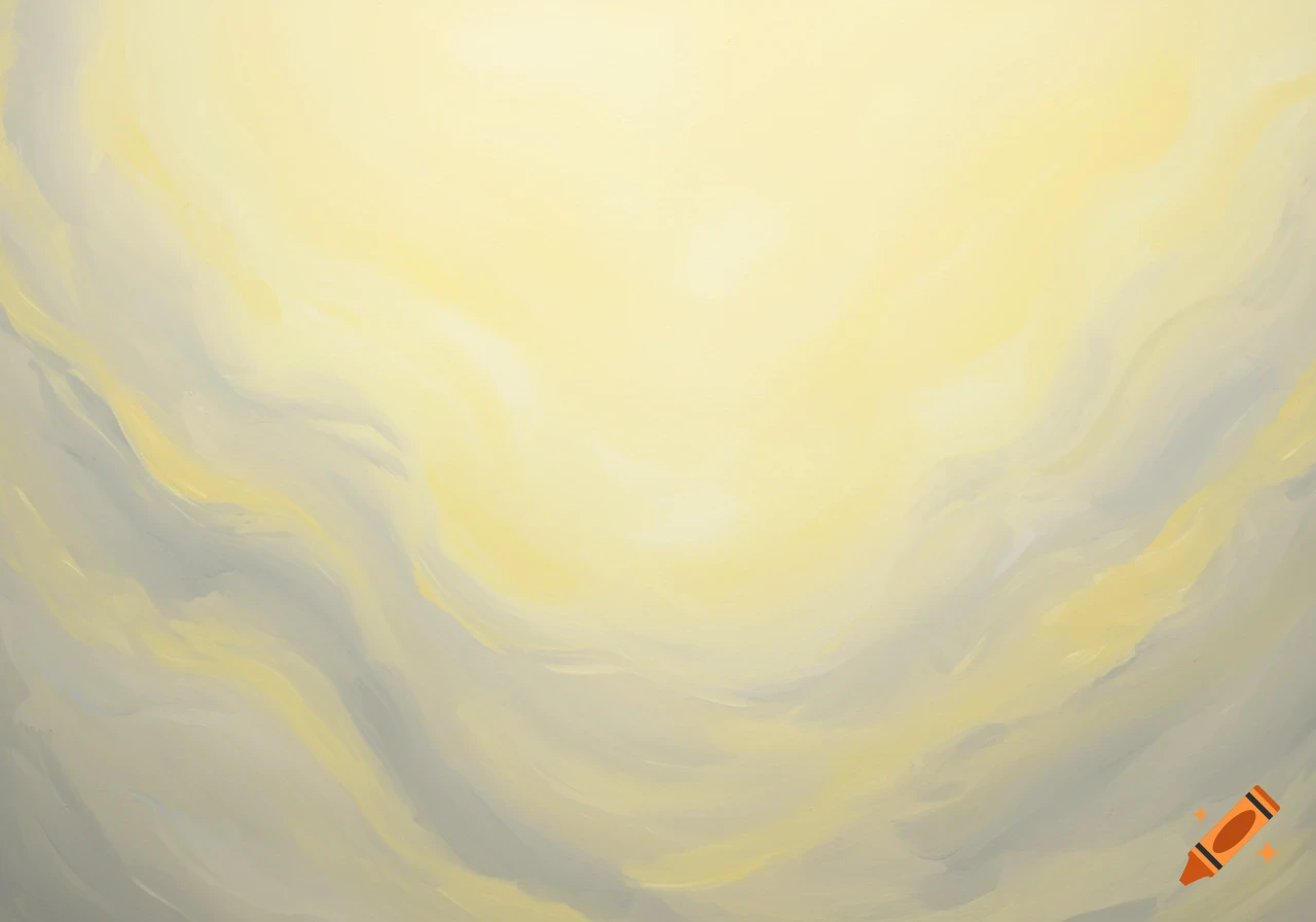 Abstract oil painting with swirling light yellow and gray brushstrokes.