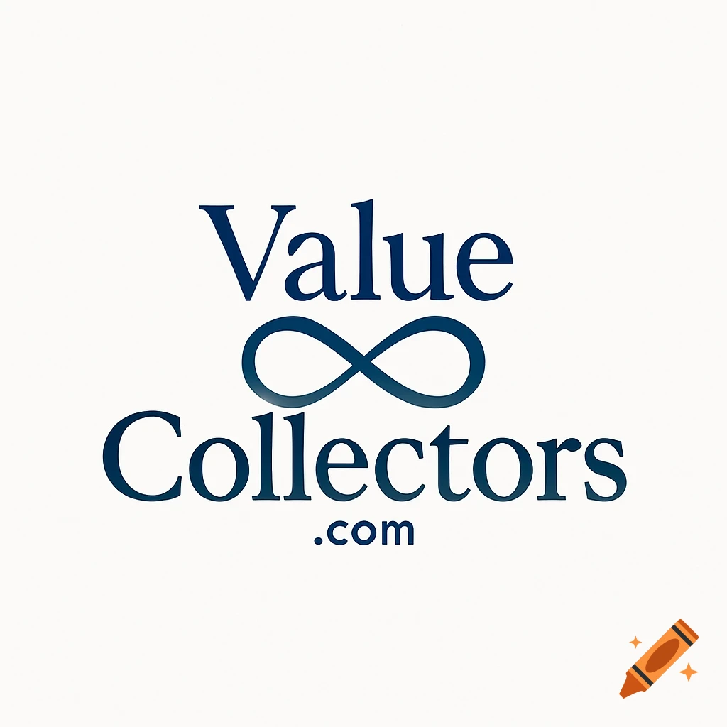 A dark blue logo on a white background, featuring the word "Value" above an infinity symbol, which is above the text "Collectors.com".