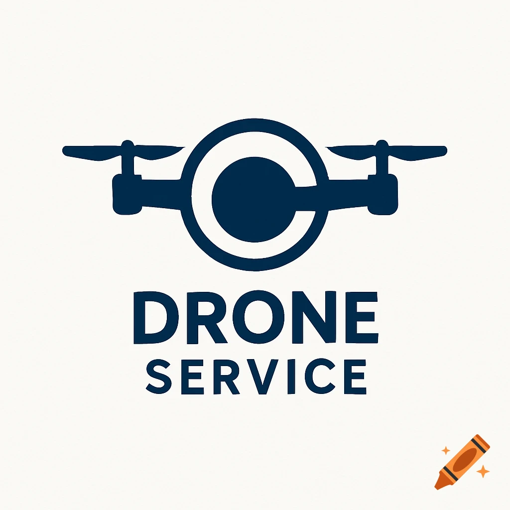 Blue flat design logo with a stylized drone icon above the words 'DRONE SERVICE' on a white background.