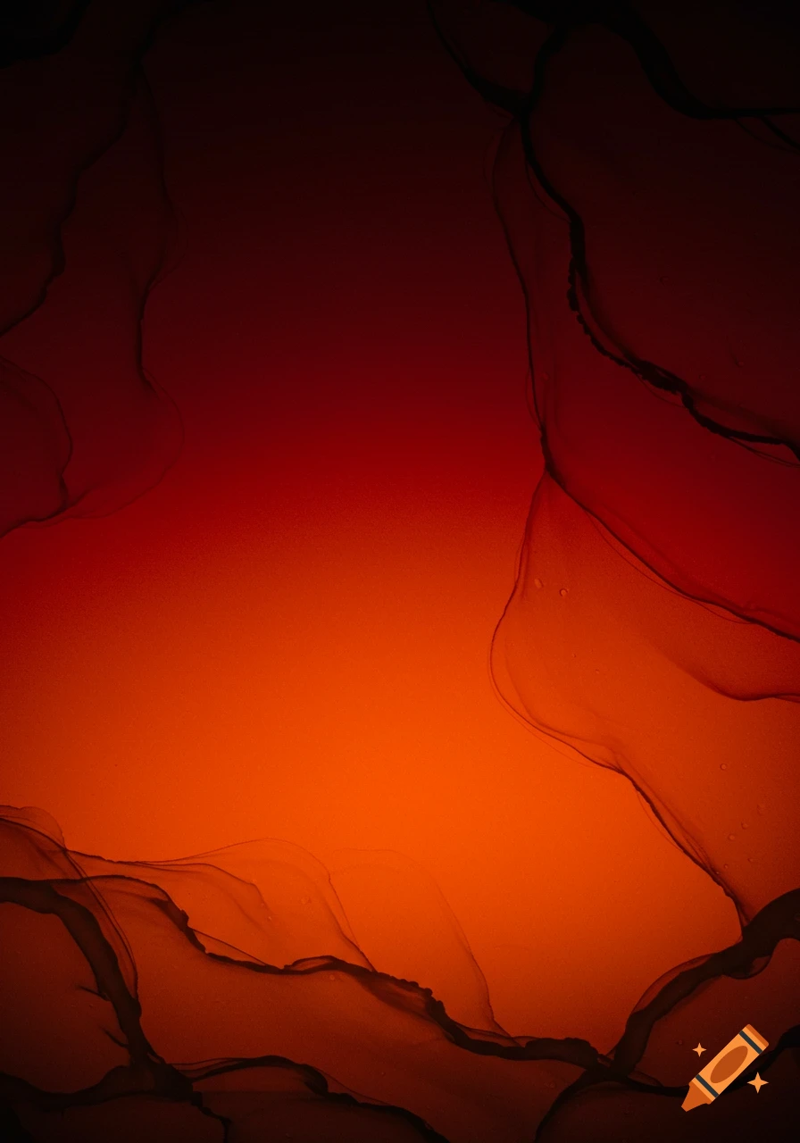 Abstract background with bordeaux and black flowing shapes blending into a vibrant orange center.