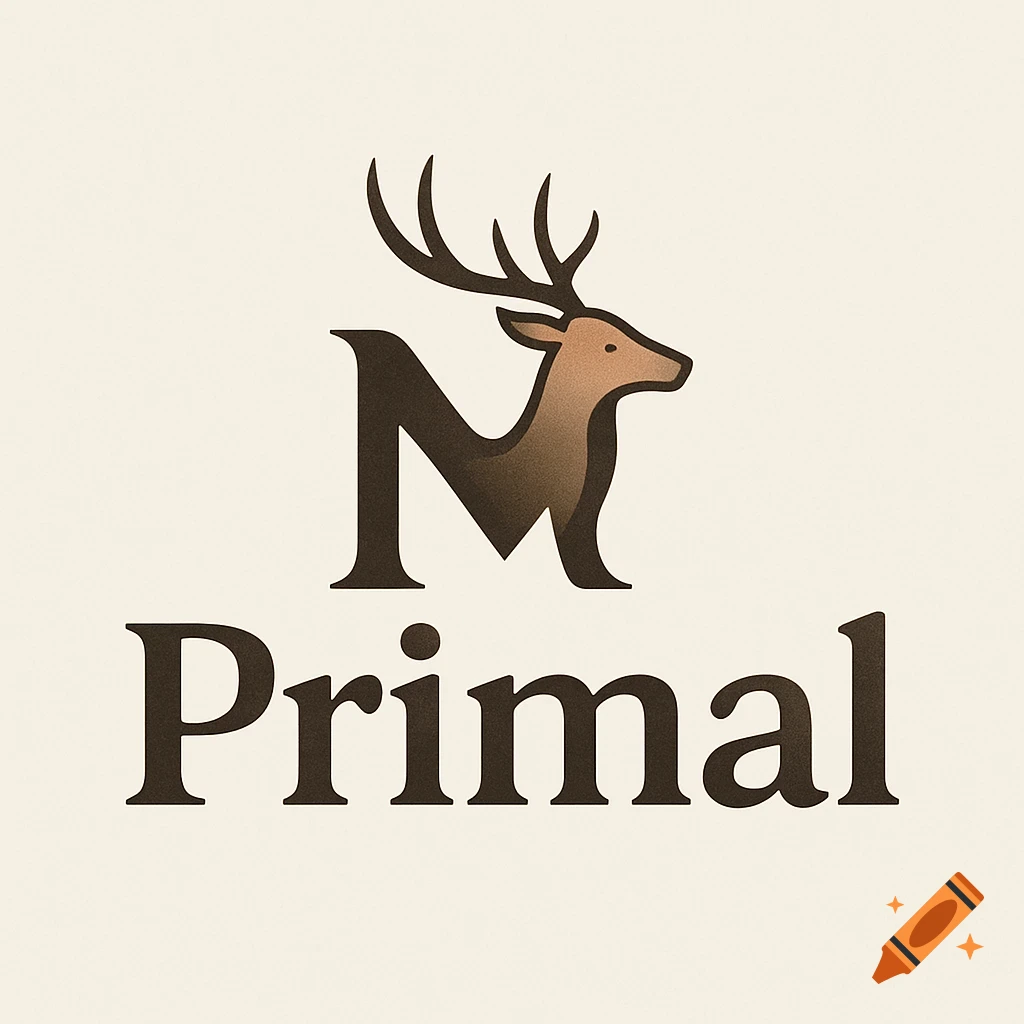 A logo featuring the word 'Primal' with the letter 'M' stylized as a deer's head and antlers.