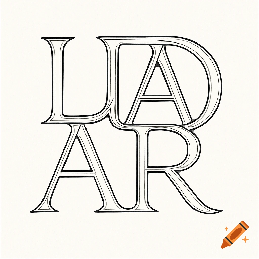 Intertwined black outline letters L, D, A, A, R on a white background, forming a puzzle-like design.
