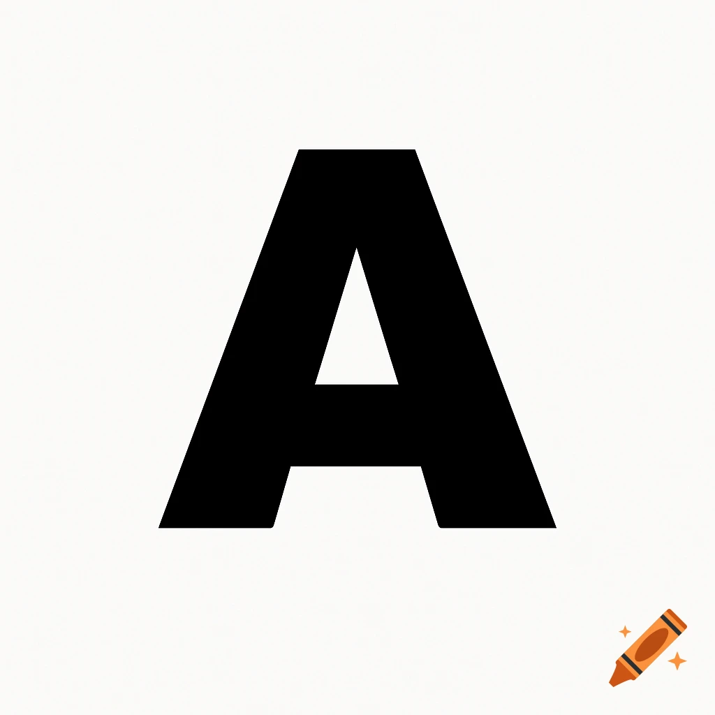 Black capital letter A on a white background.