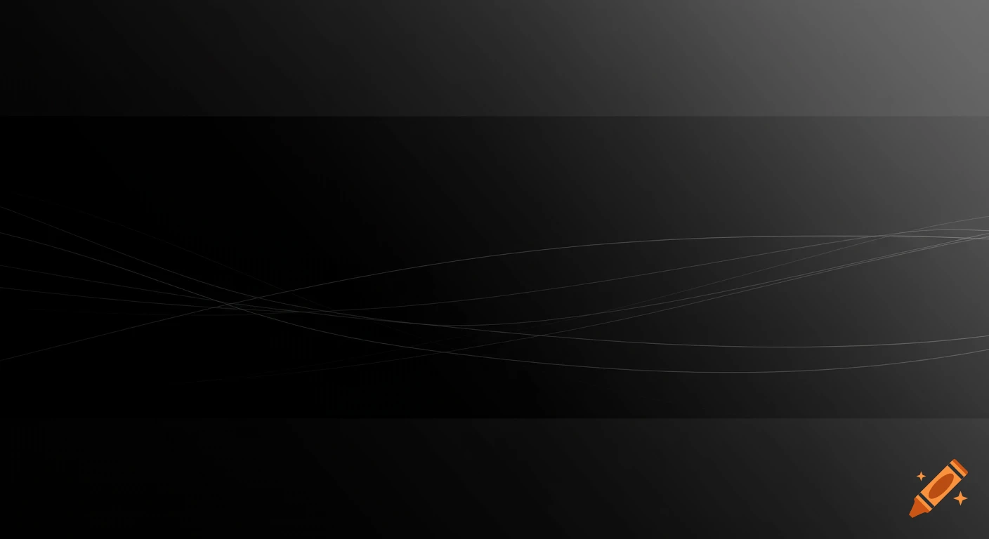 A rectangular image with a black and gray gradient background, featuring several thin, delicate white lines crossing through.