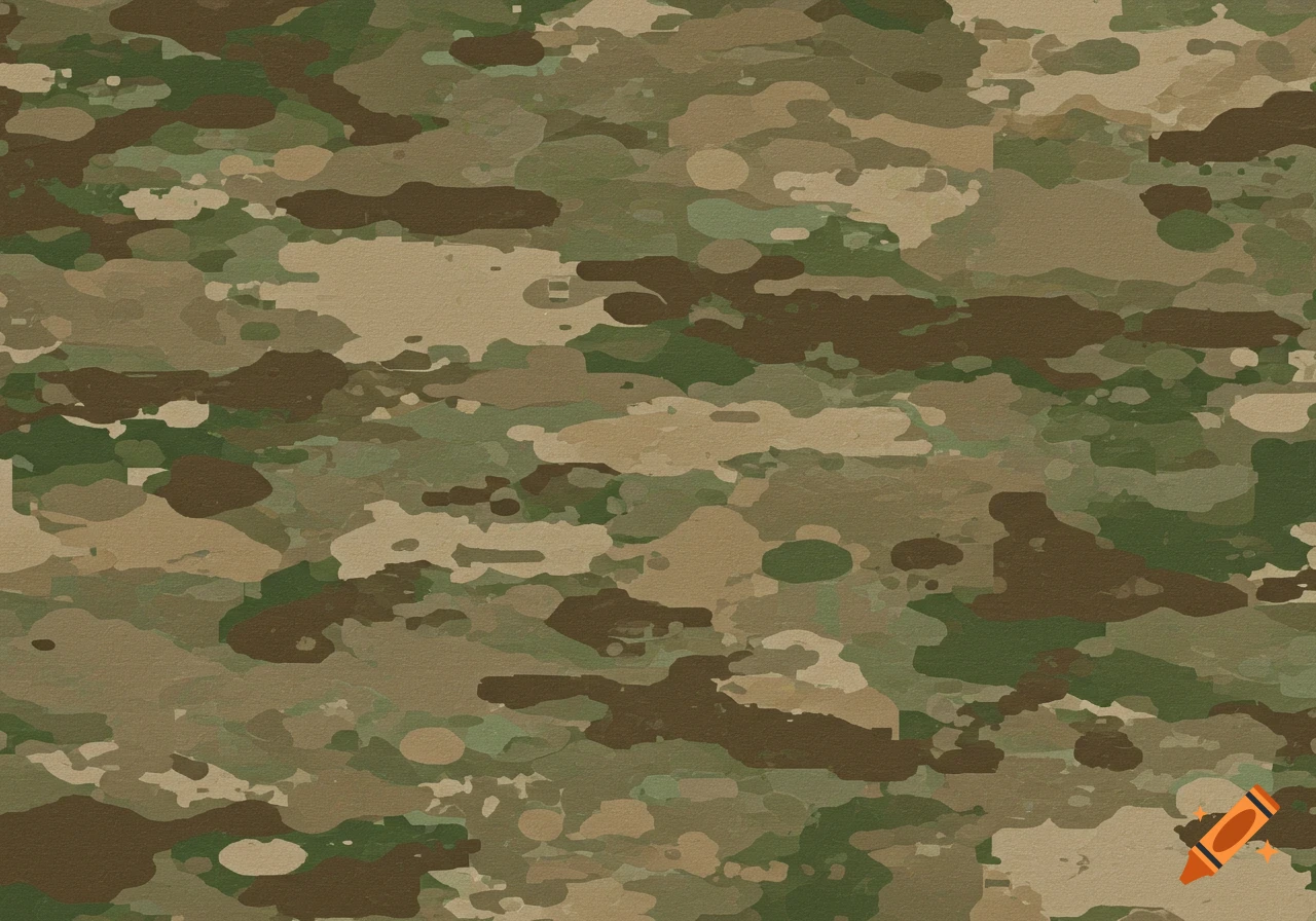 A seamless, variegated camouflage pattern in shades of green, brown, and tan.