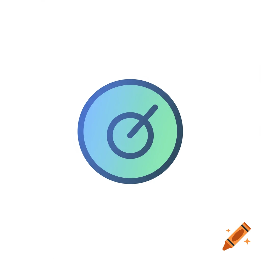 A minimalist app icon featuring a blue to green gradient circle with a dark blue power symbol.