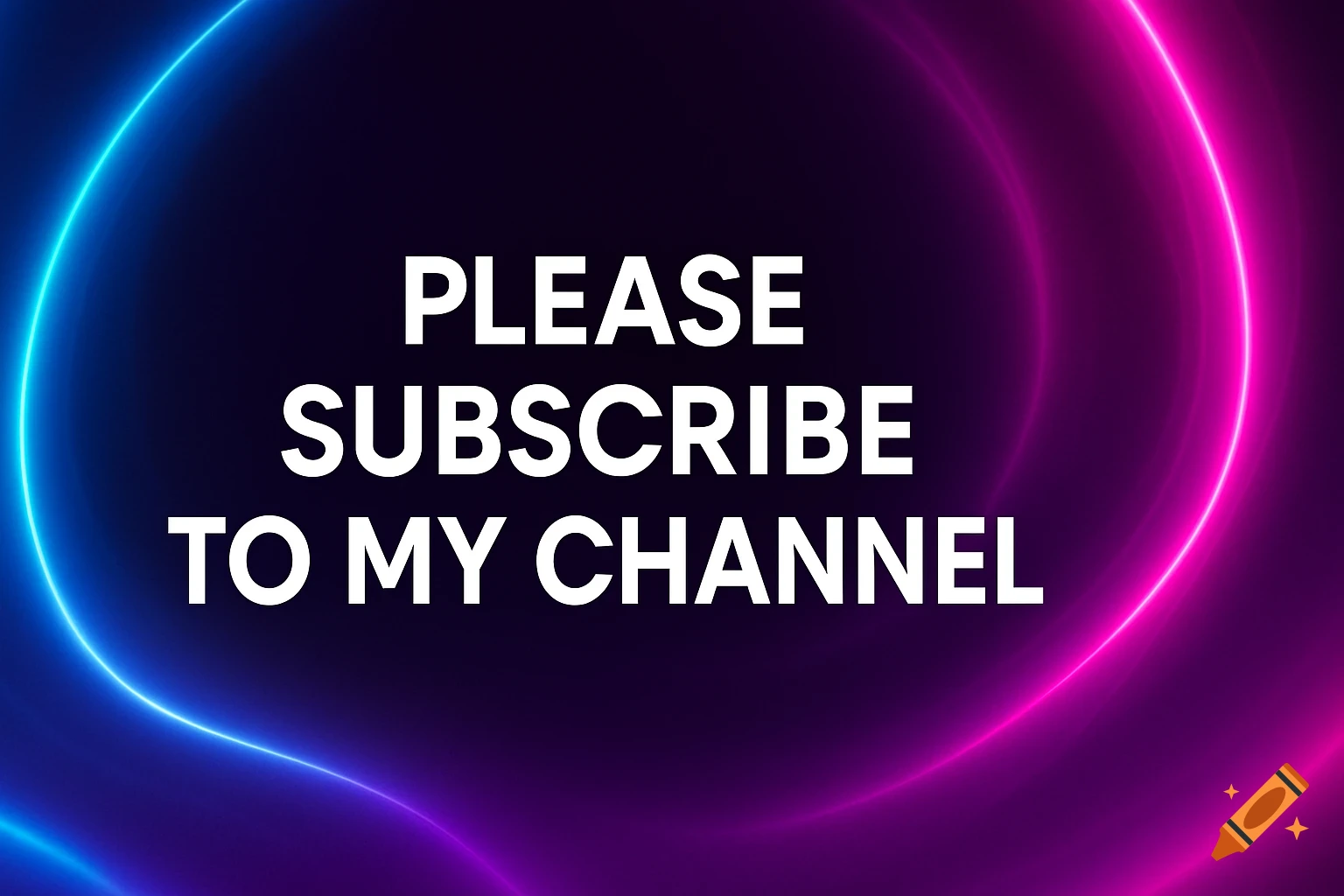 White text 'PLEASE SUBSCRIBE TO MY CHANNEL' on a dark background with blue and pink neon rings.