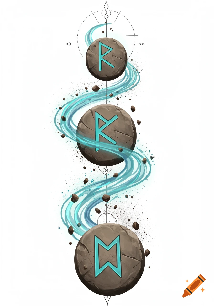 Three floating stone discs with glowing blue RuneScape runes (Air, Earth, Law) etched on them, connected by swirling blue magic and floating rocks on a white background.