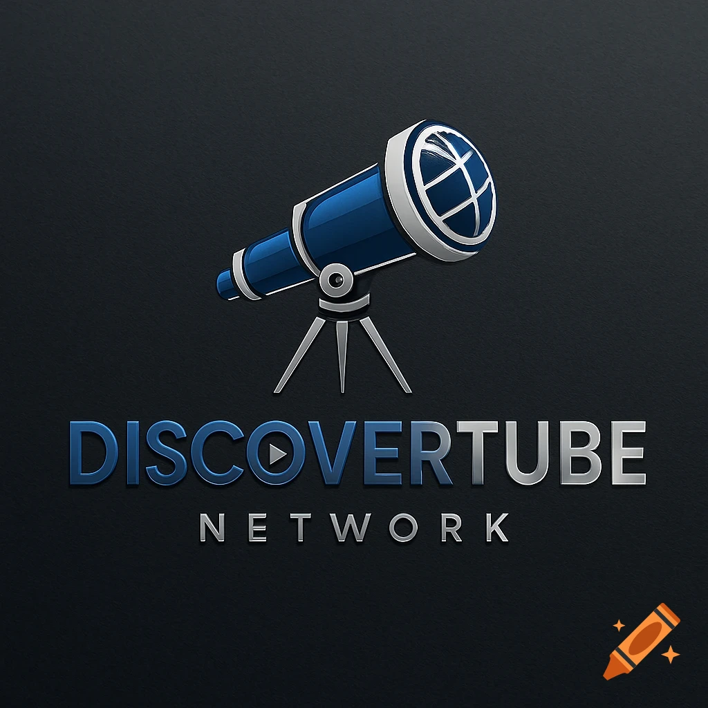 A 3D-style logo featuring a blue and white telescope above the text 'DISCOVERTUBE' with a play button and 'NETWORK' on a dark background.
