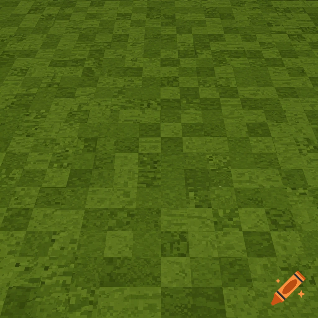 A pixelated, blocky green grass texture in the style of Minecraft.