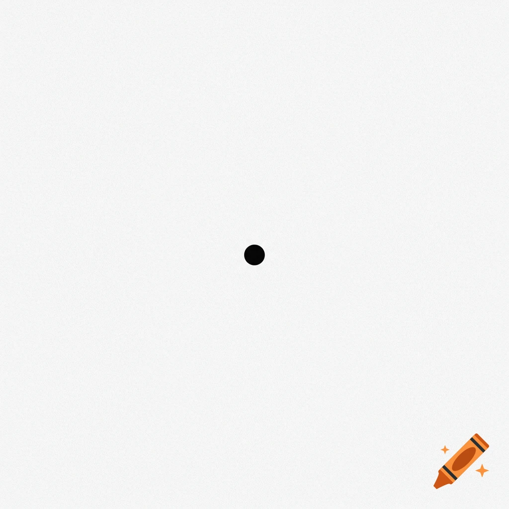 A small black dot centered on a textured white background.