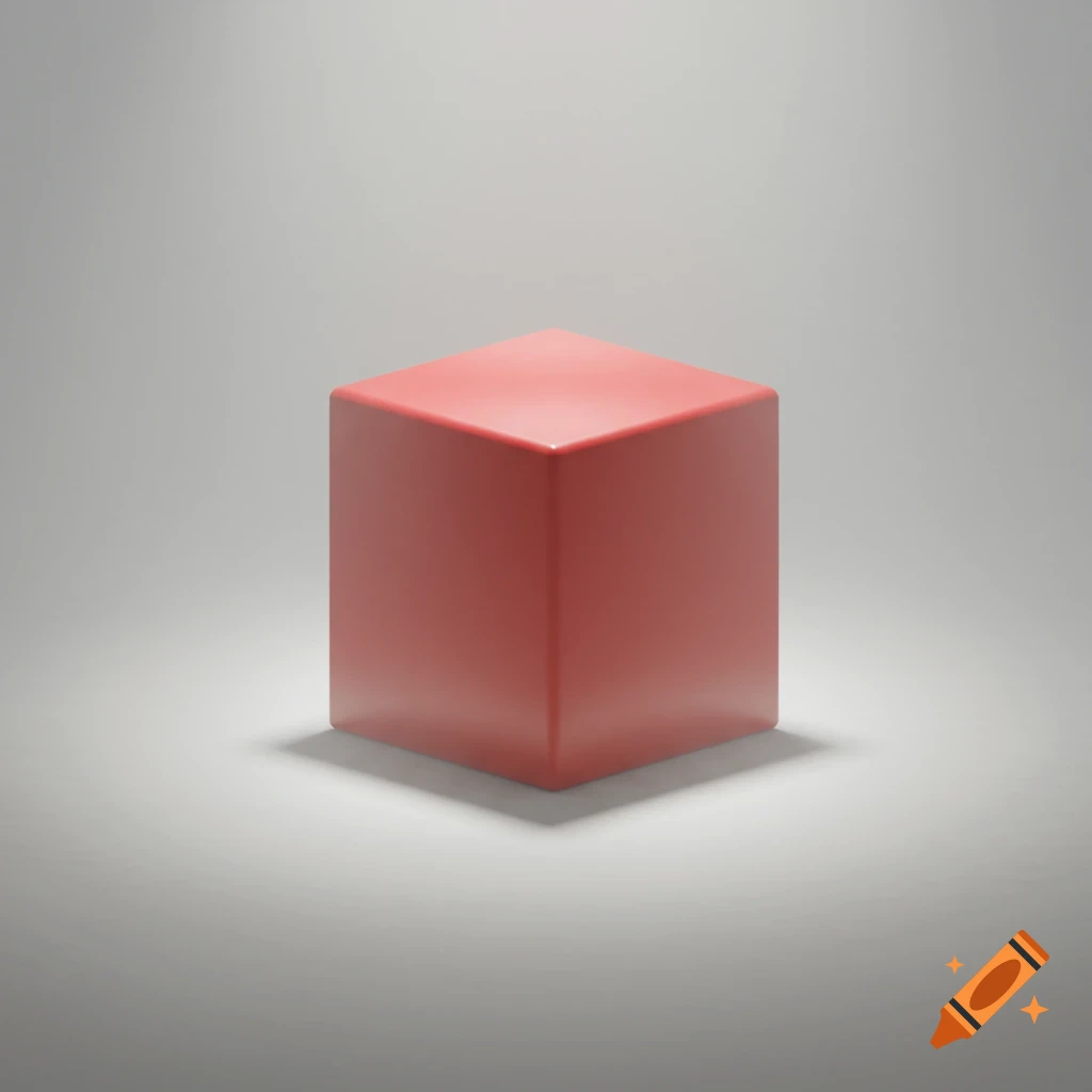 A red cube with rounded edges, illuminated from above, on a light grey background.