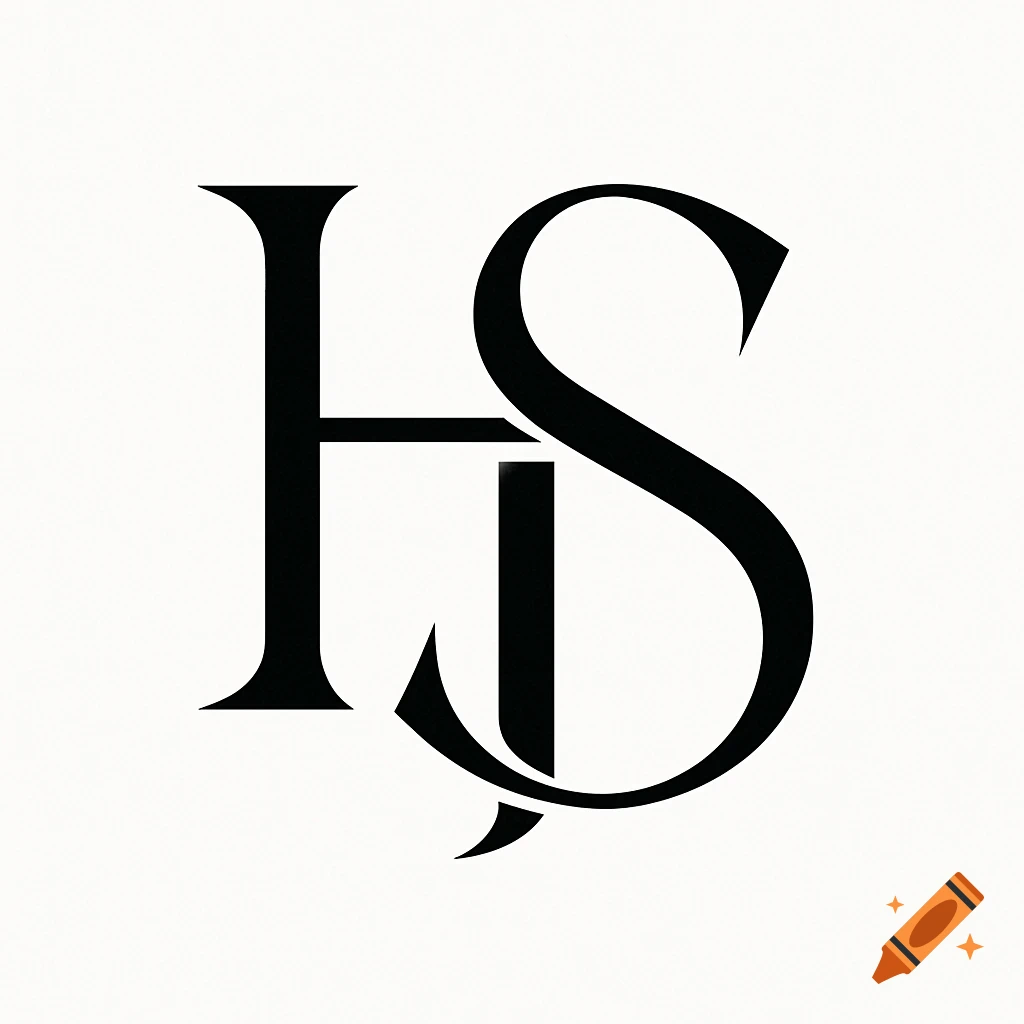 Black monogram of letters H and S intertwined on a white background.