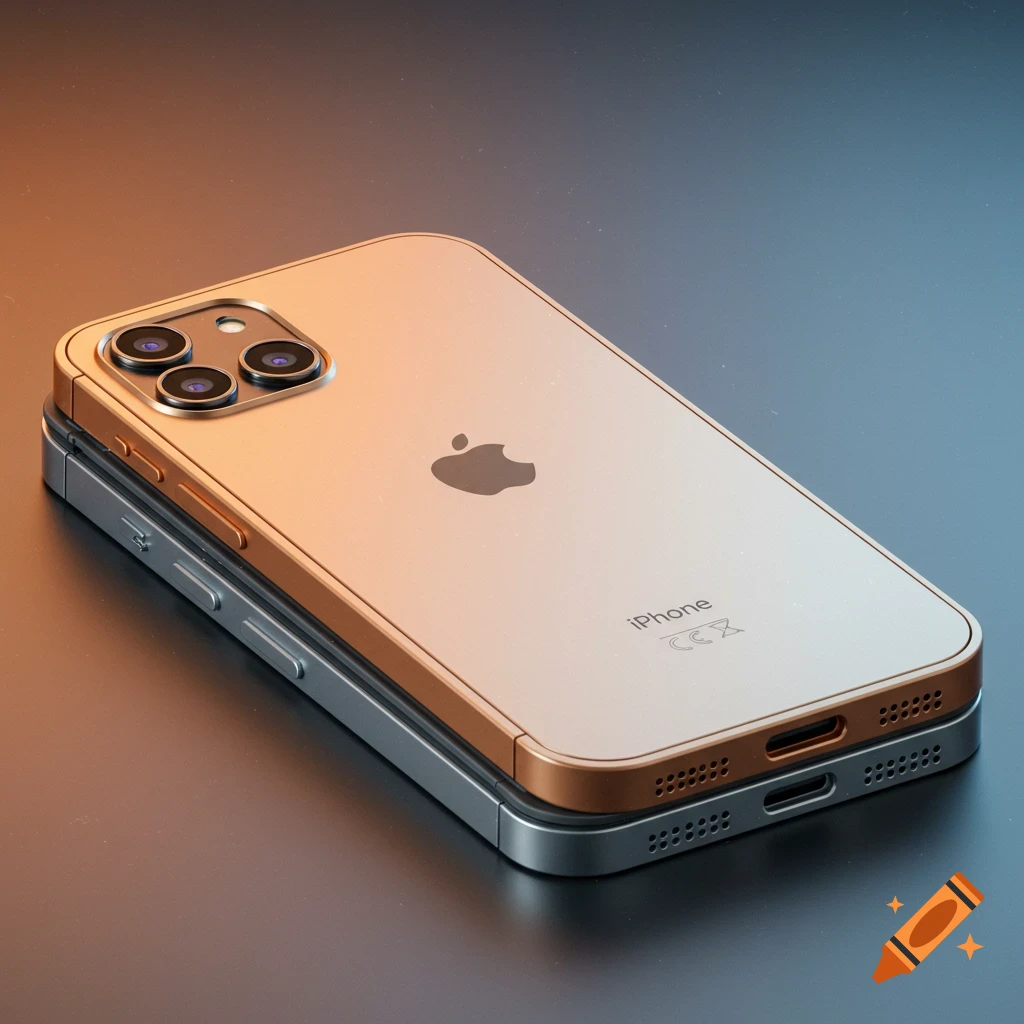 Two iPhones, one rose gold and one silver, stacked on a dark surface, showing their back designs, camera arrays, and ports.