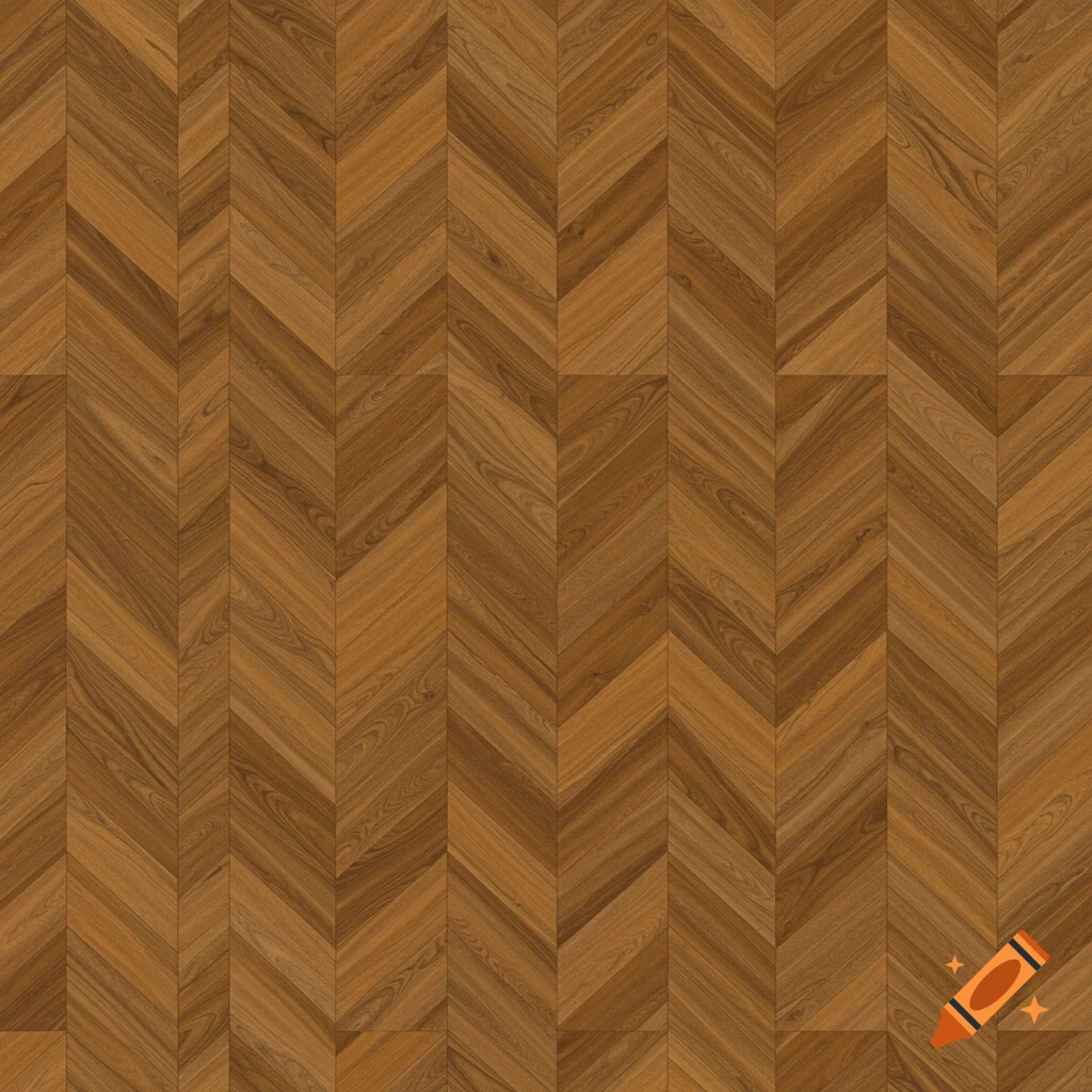 A seamless texture of oak wood tiles in a herringbone pattern.