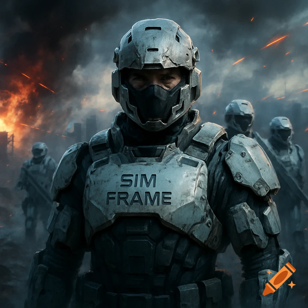 A photorealistic image of a soldier in advanced tactical gear with 