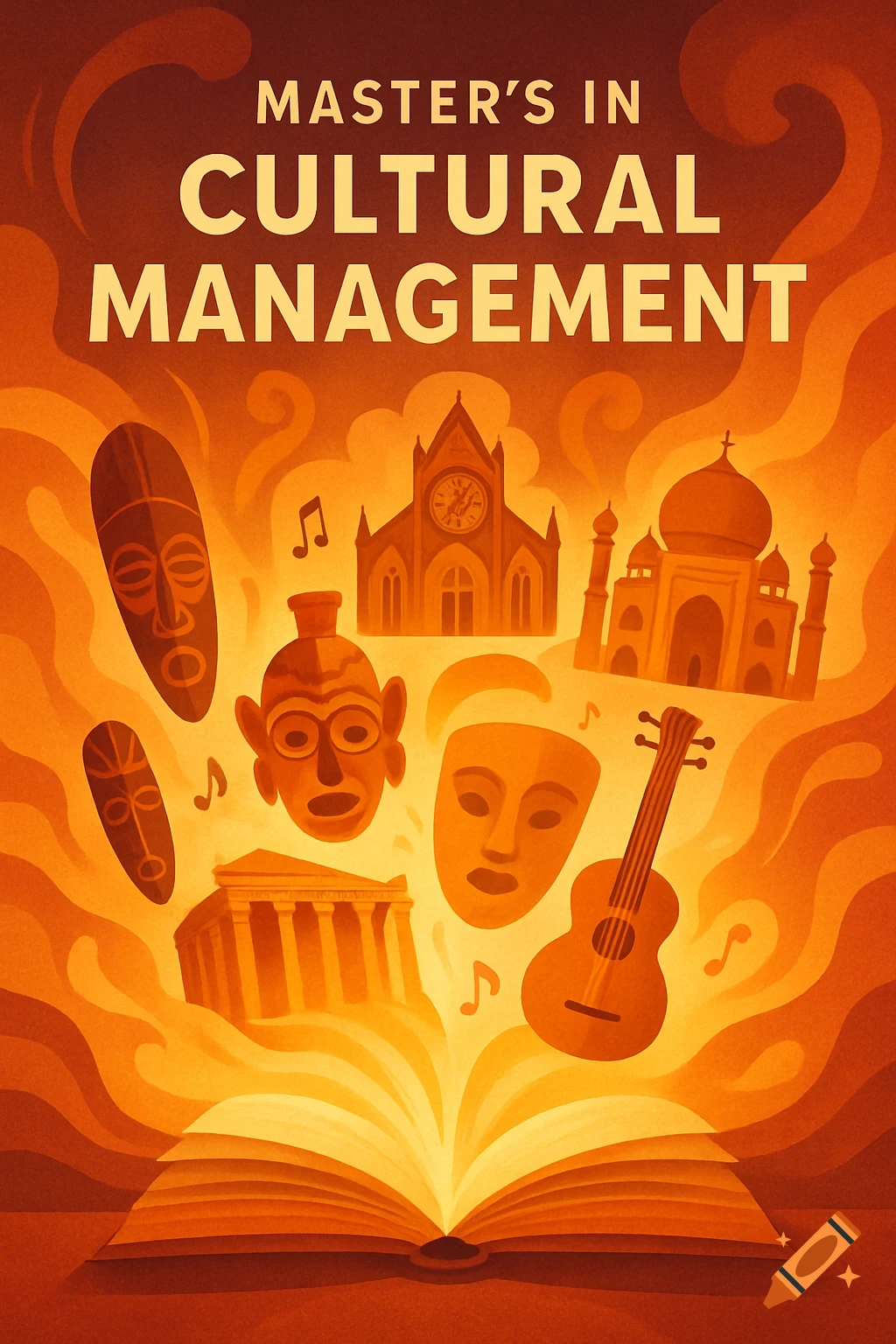 Stylized illustration of an open book radiating light and cultural ...