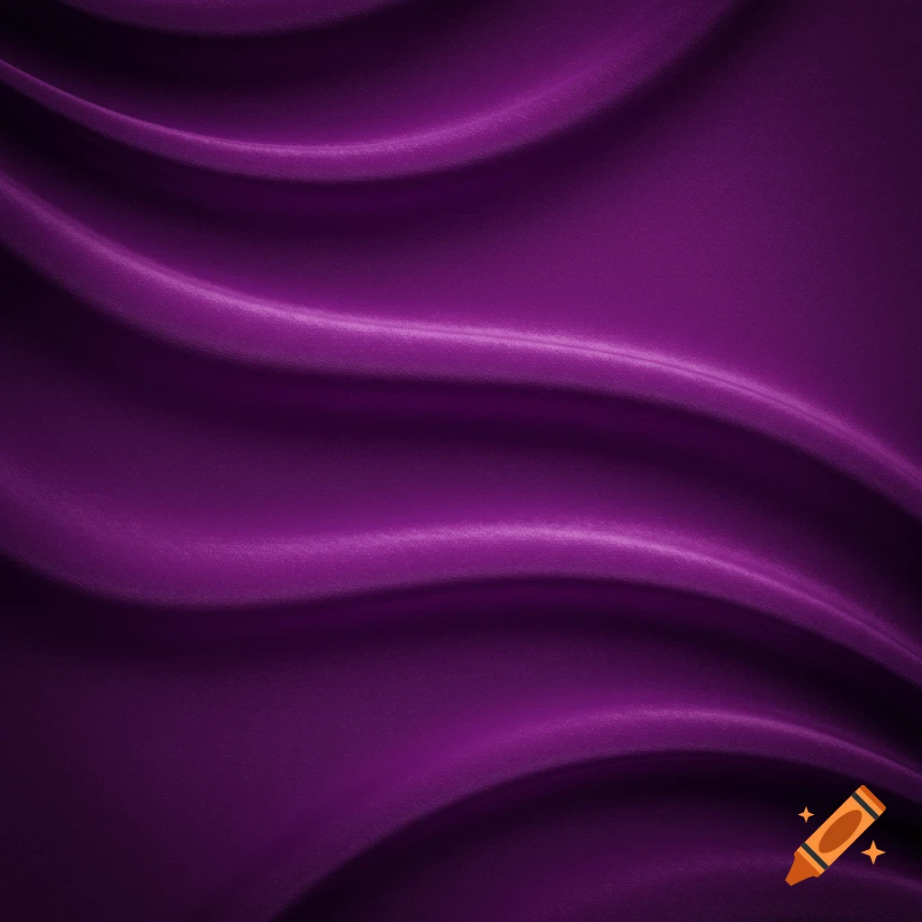 Wavy deep purple velvet fabric with soft folds and highlights, creating a luxurious texture background.