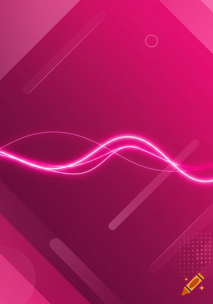 Abstract digital background in shades of magenta with wavy neon pink glowing lines and subtle geometric shapes.