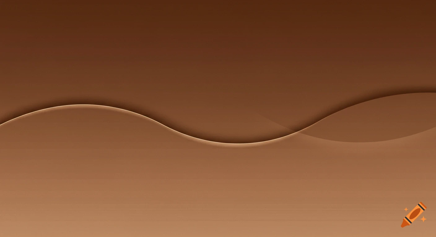 Abstract warm brown gradient background with a subtle wavy line and shadow effect.