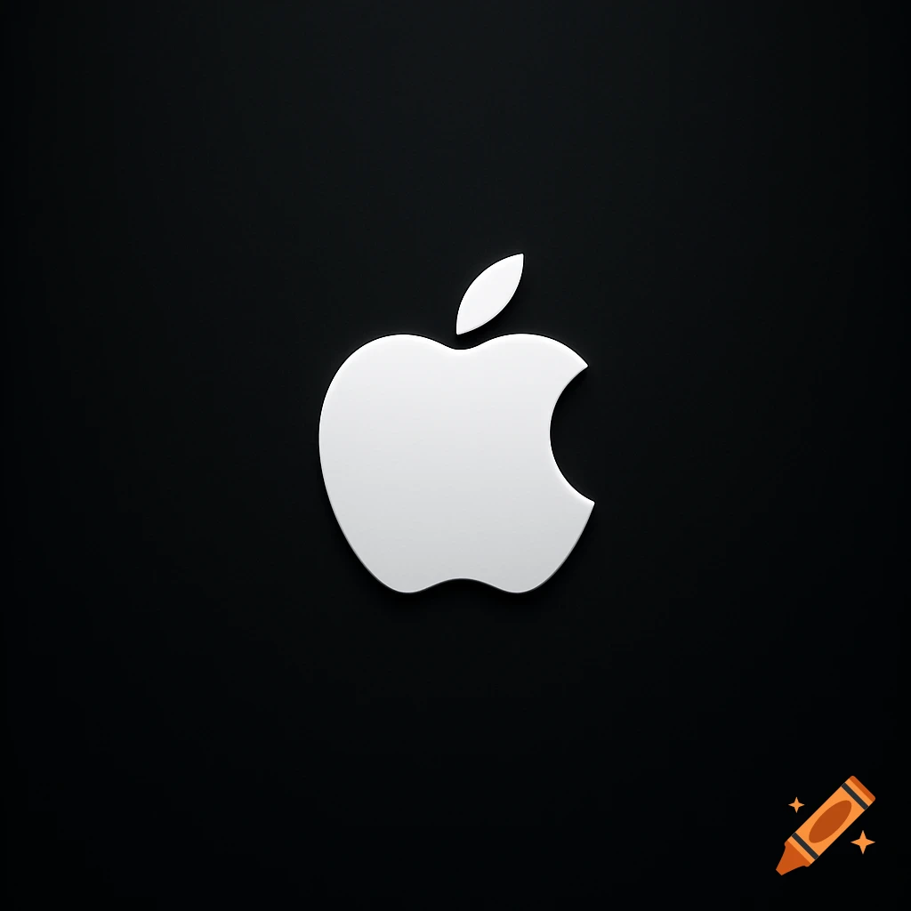 White Apple logo centered on a black background.