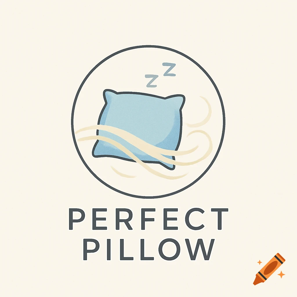 Logo with a blue pillow, 'Z's for sleep, and airflow lines, above the text 'PERFECT PILLOW' on a light background.