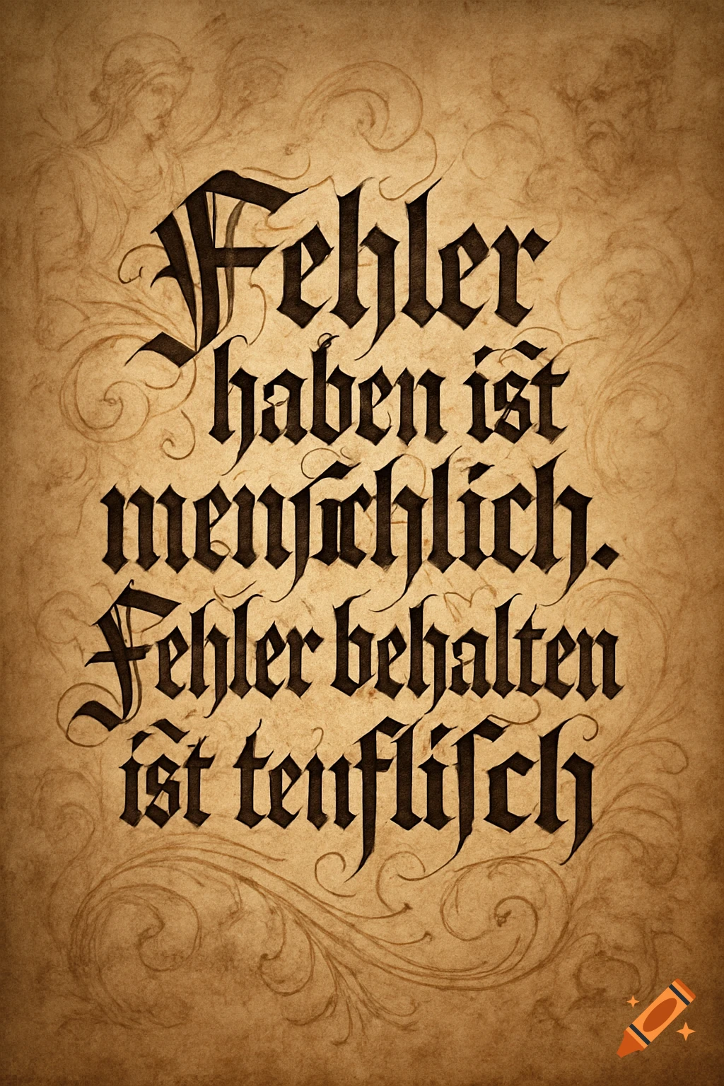 German calligraphic text in gothic script on an aged parchment with decorative swirls.