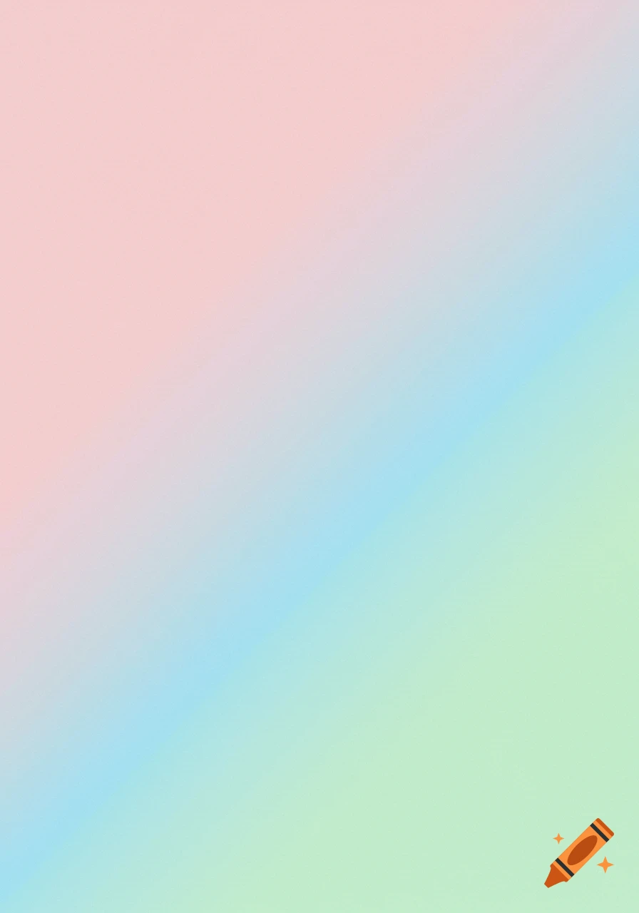 A soft, diagonal pastel gradient background blending from light pink to baby blue to pale green.